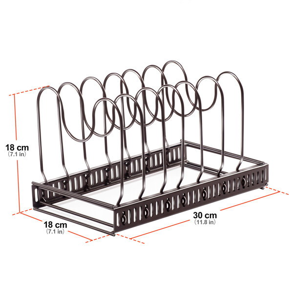 Prep & Savour Extendable Pan and Pot Lid Racks, Kitchen Countertop